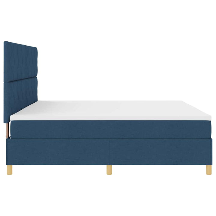 Box spring seng med hovedgærde Blå 200 x 200 cm Stof