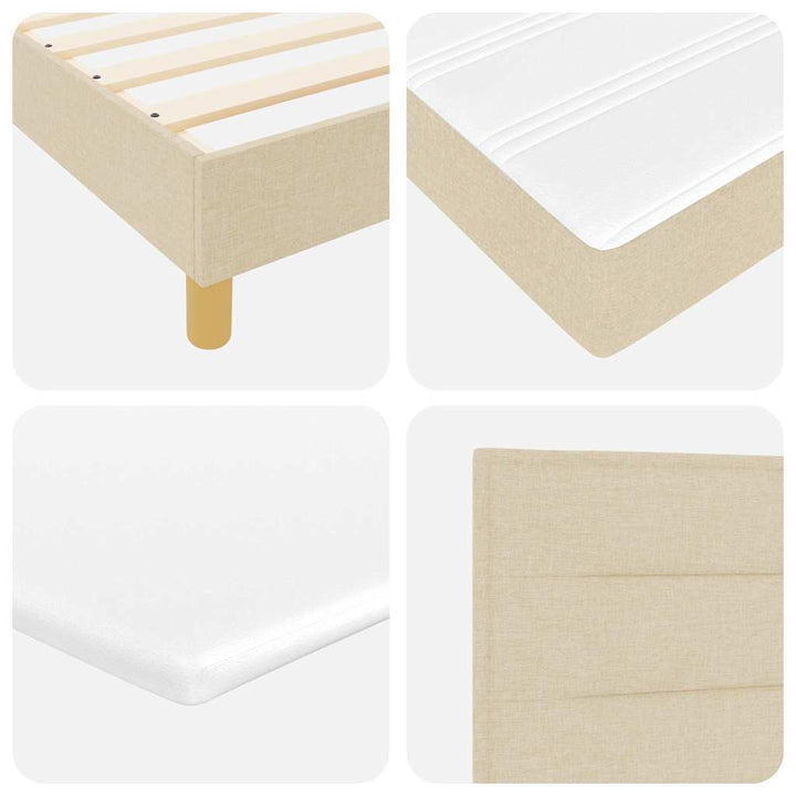 Boks madrasseng med madras creme 90x200 cm stof Creme