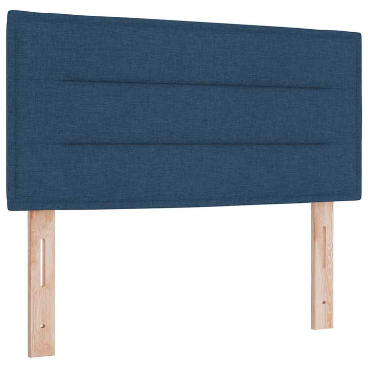 Boks madrasseng med madras creme 90x200 cm stof Blå 80 x 200 cm