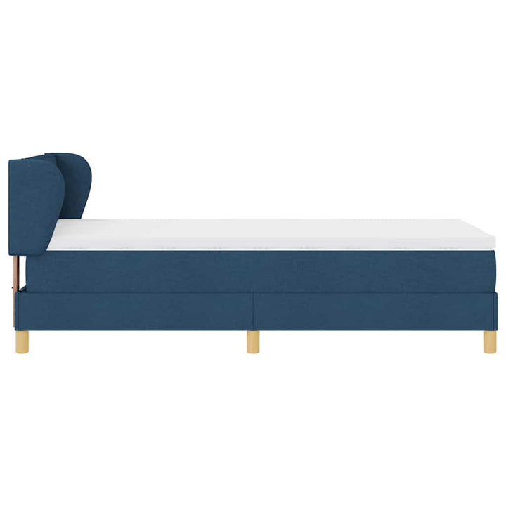 Boks madrasseng med madras creme 90x200 cm stof Blå 80 x 200 cm