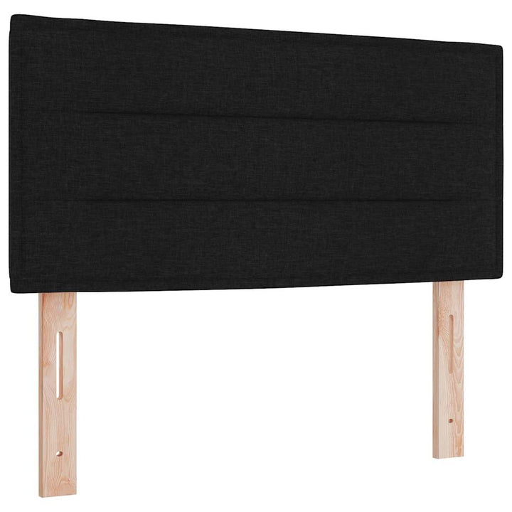 Boks madrasseng med madras creme 90x200 cm stof med madras Sort