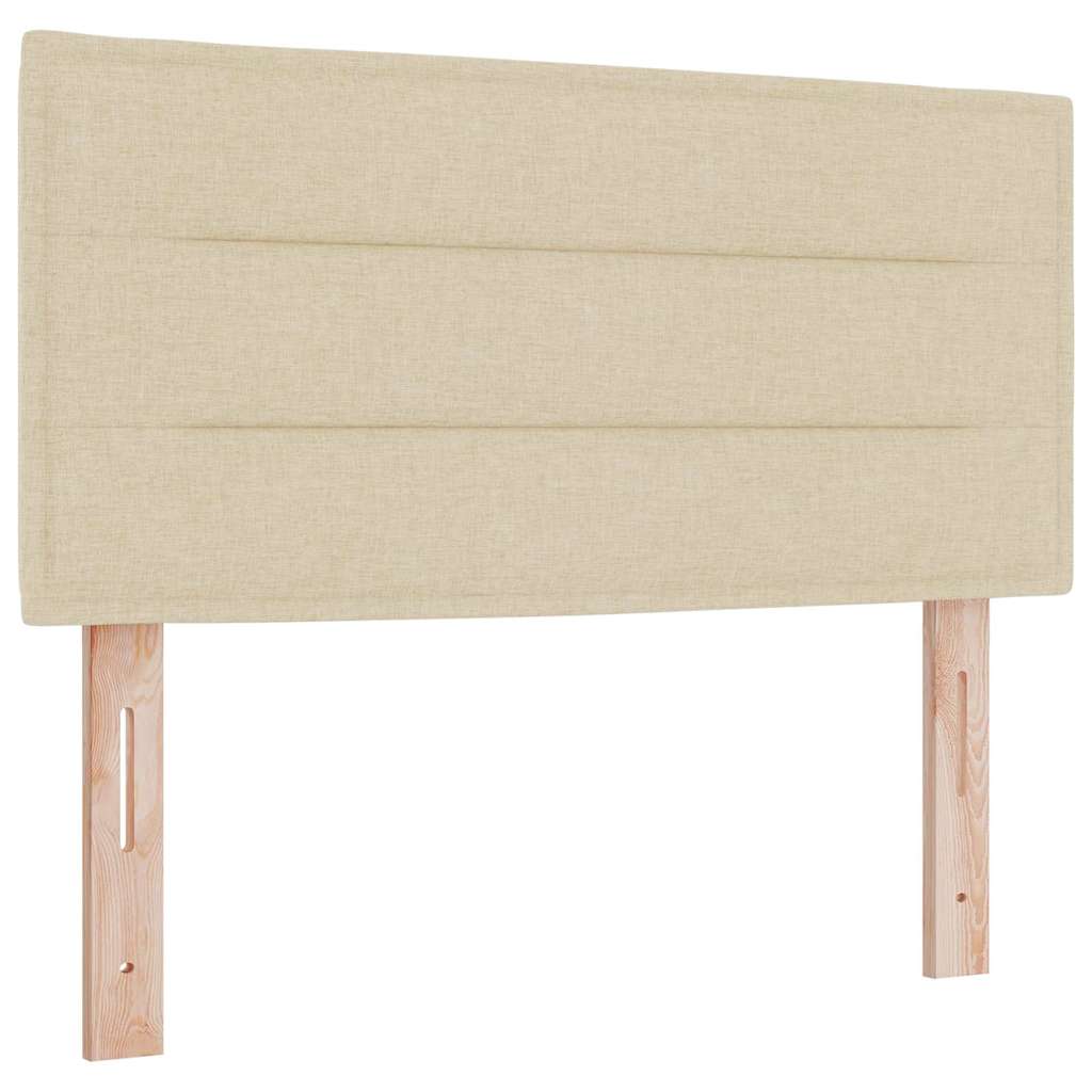 Boks madrasseng med madras creme 90x200 cm stof Creme