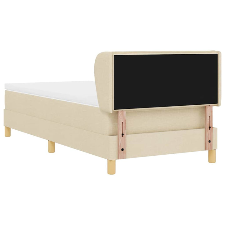 Boks madrasseng med madras creme 90x200 cm stof Creme