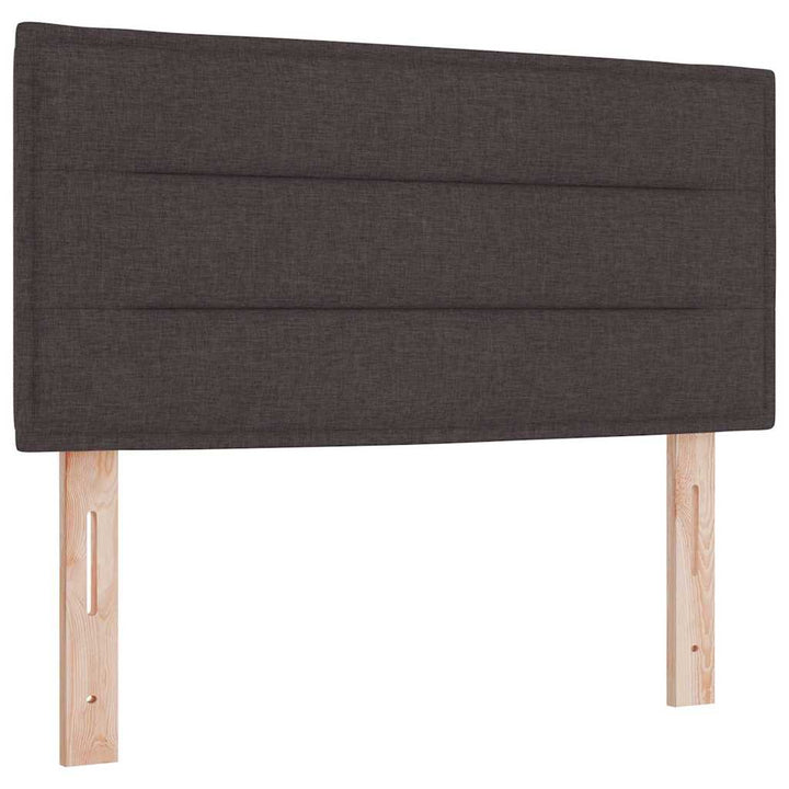 Boks madrasseng med madras creme 90x200 cm stof Mørkebrun