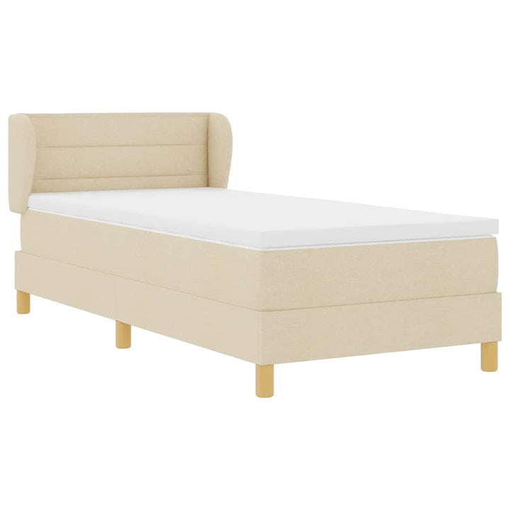 Boks madrasseng med madras creme 90x200 cm stof Creme