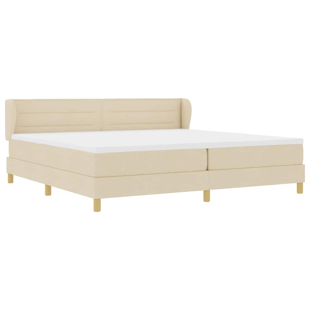 Boks madrasseng med madras creme 90x200 cm stof Creme