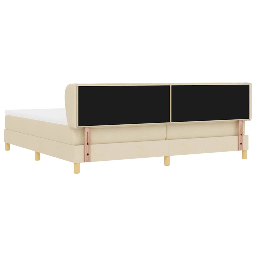 Boks madrasseng med madras creme 90x200 cm stof Creme