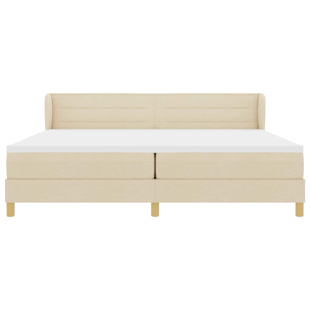 Boks madrasseng med madras creme 90x200 cm stof Creme