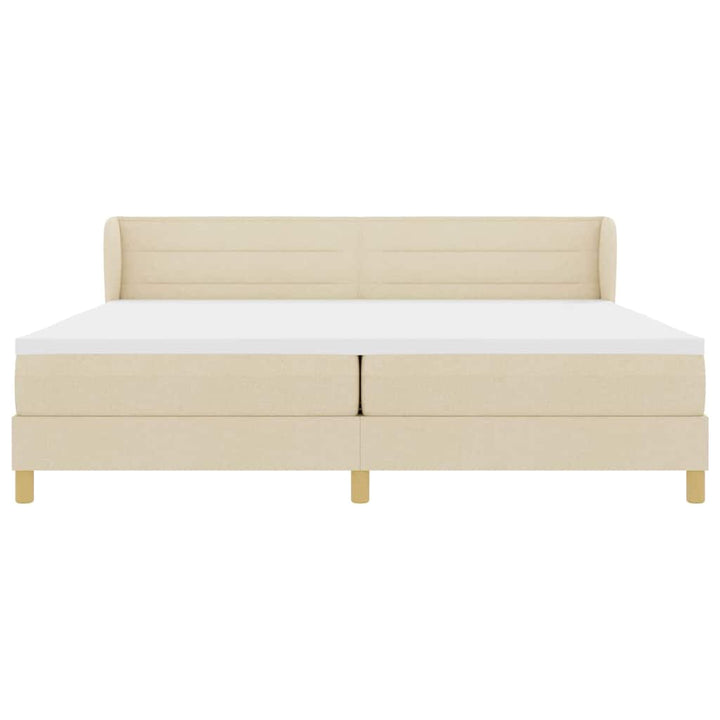 Boks madrasseng med madras creme 90x200 cm stof Creme