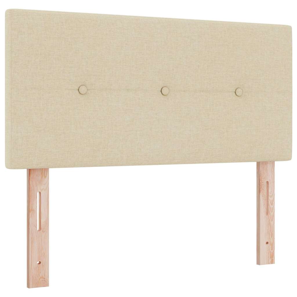 Boks madrasseng med madras creme 90x200 cm stof Creme