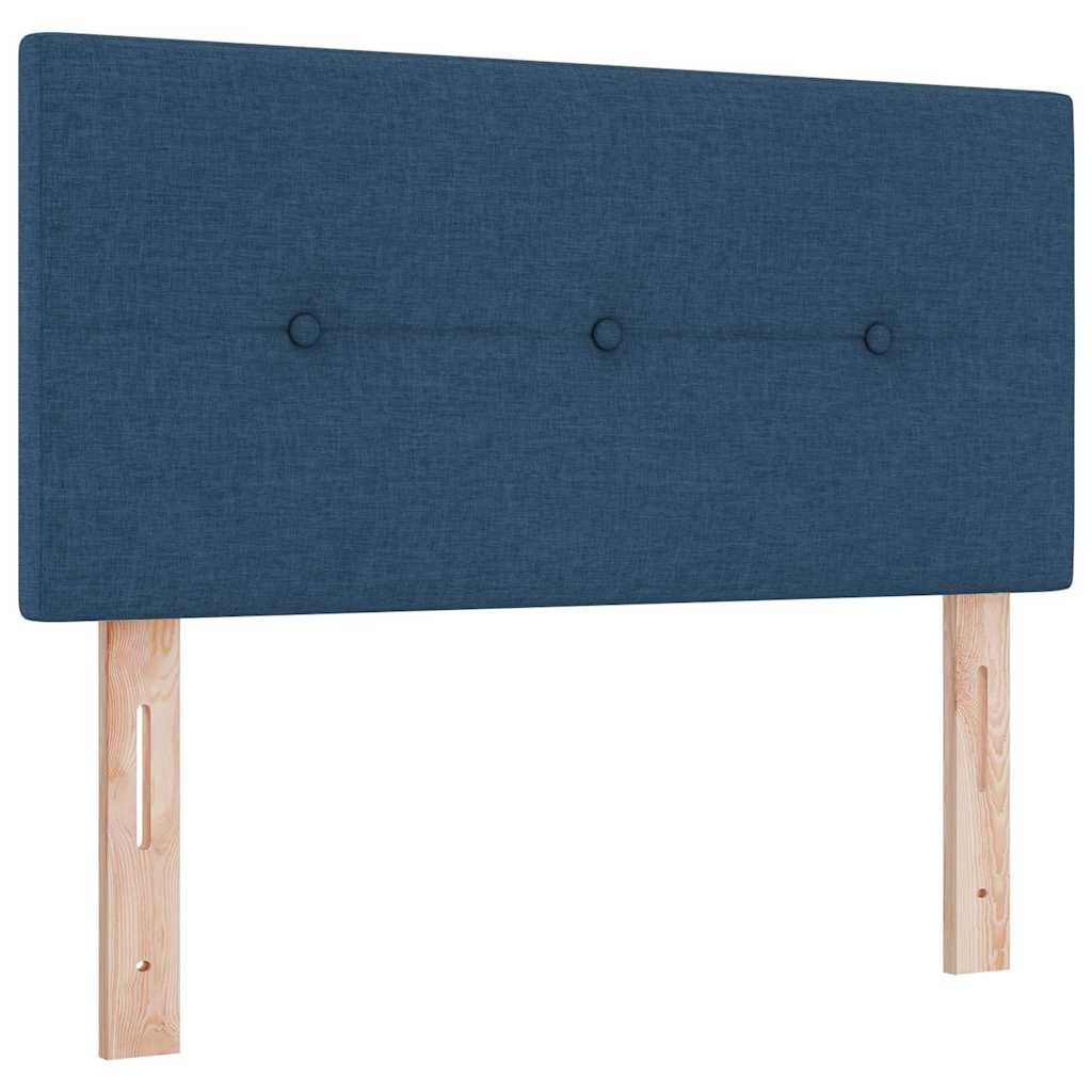 Boks madrasseng med madras creme 90x200 cm stof Blå 80 x 200 cm