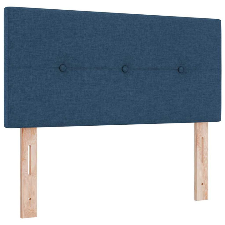 Boks madrasseng med madras creme 90x200 cm stof Blå 80 x 200 cm