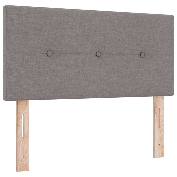 Boks madrasseng med madras creme 90x200 cm stof Gråbrun