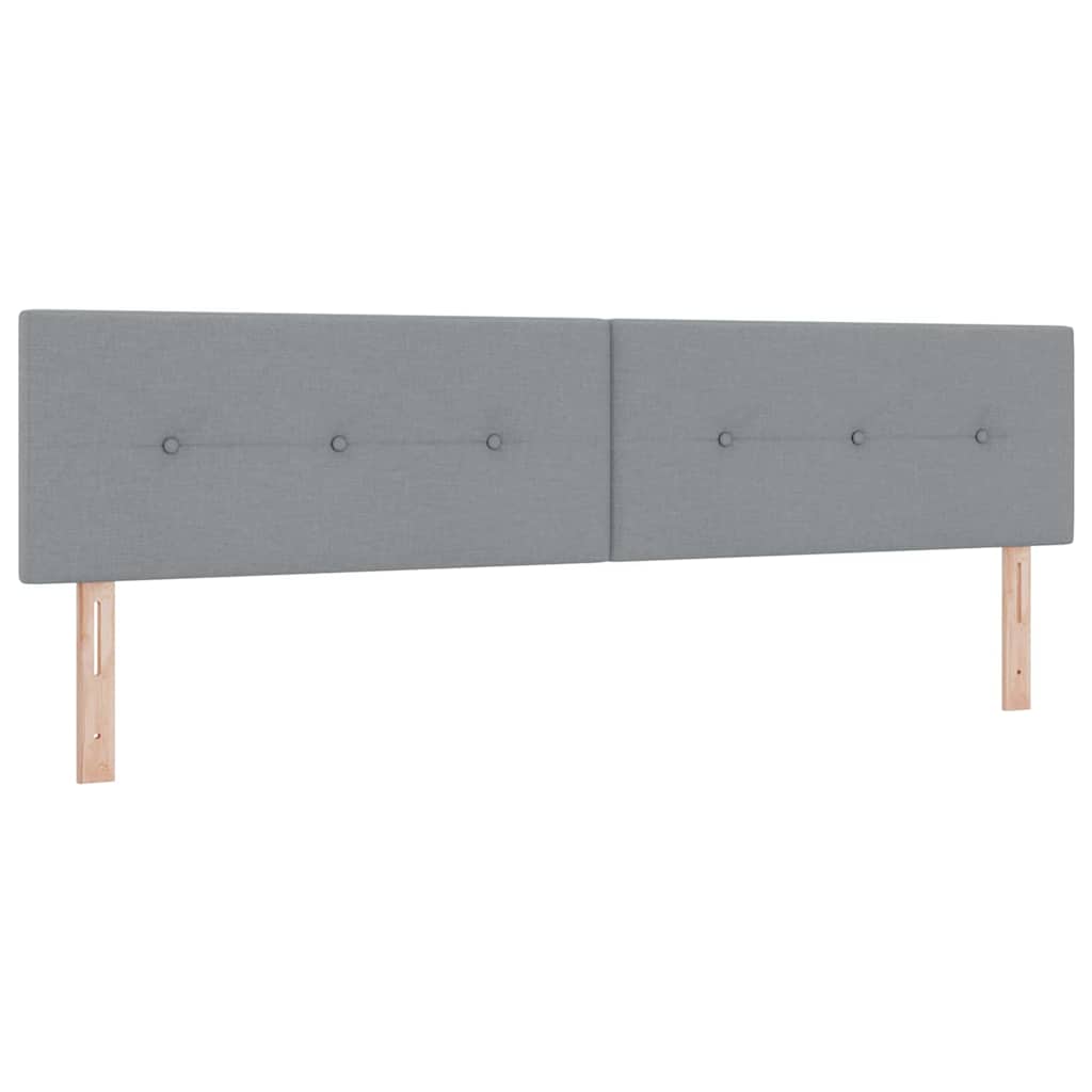 Boks madrasseng med madras creme 90x200 cm stof Lysegrå