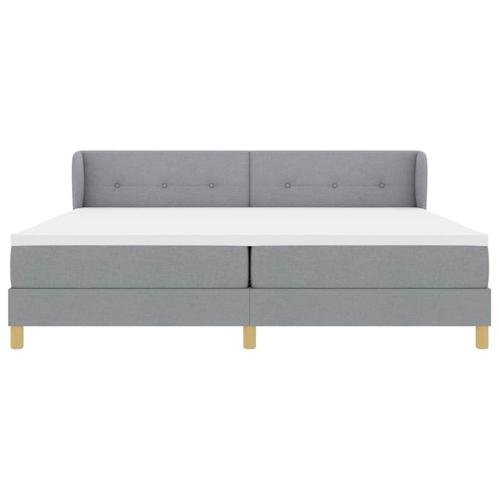 Boks madrasseng med madras creme 90x200 cm stof Lysegrå