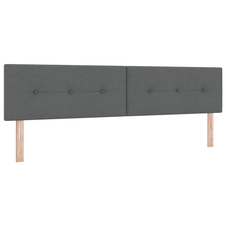 Boks madrasseng med madras creme 90x200 cm stof Mørkegrå