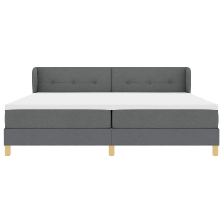 Boks madrasseng med madras creme 90x200 cm stof Mørkegrå