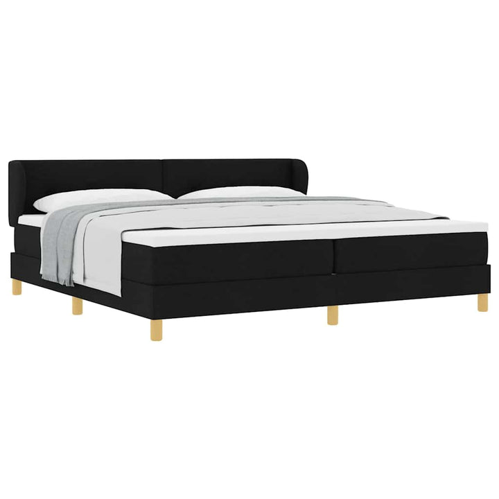 Boks madrasseng med madras creme 90x200 cm stof med madras Sort