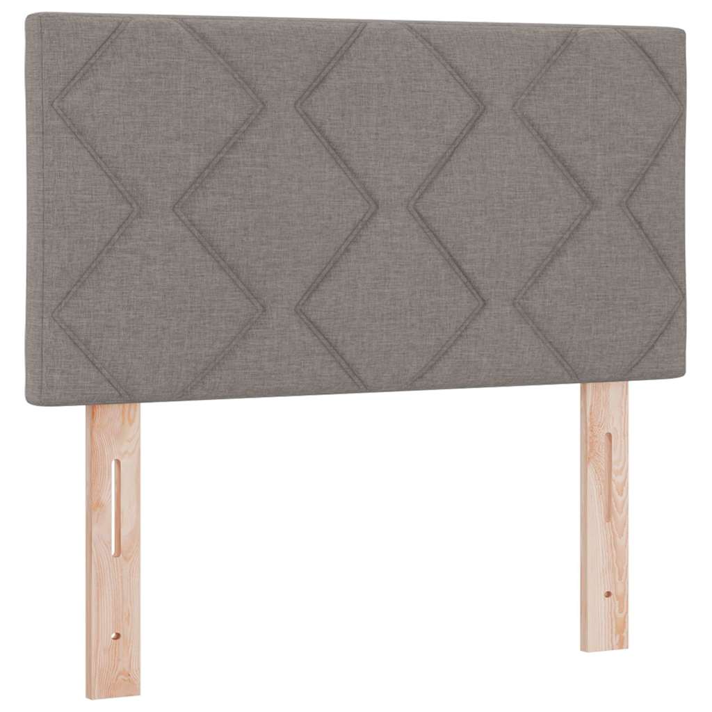 Boks madrasseng med madras creme 90x200 cm stof Gråbrun