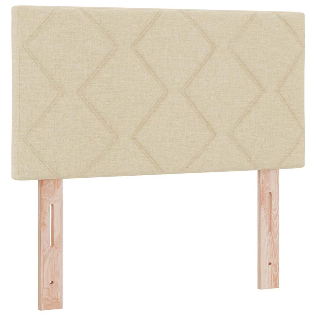 Boks madrasseng med madras creme 90x200 cm stof Creme