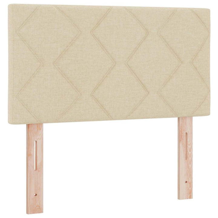 Boks madrasseng med madras creme 90x200 cm stof Creme
