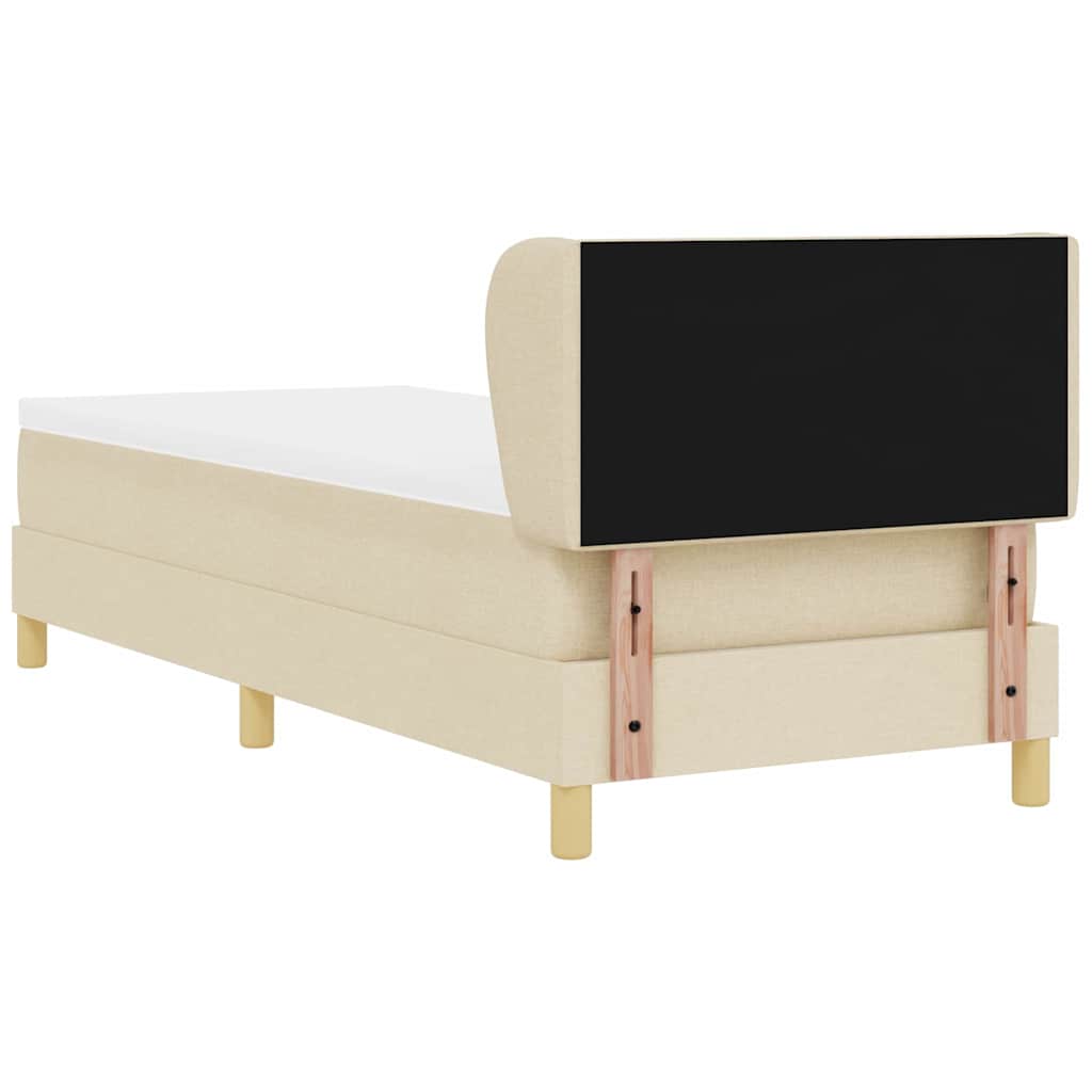 Boks madrasseng med madras creme 90x200 cm stof Creme
