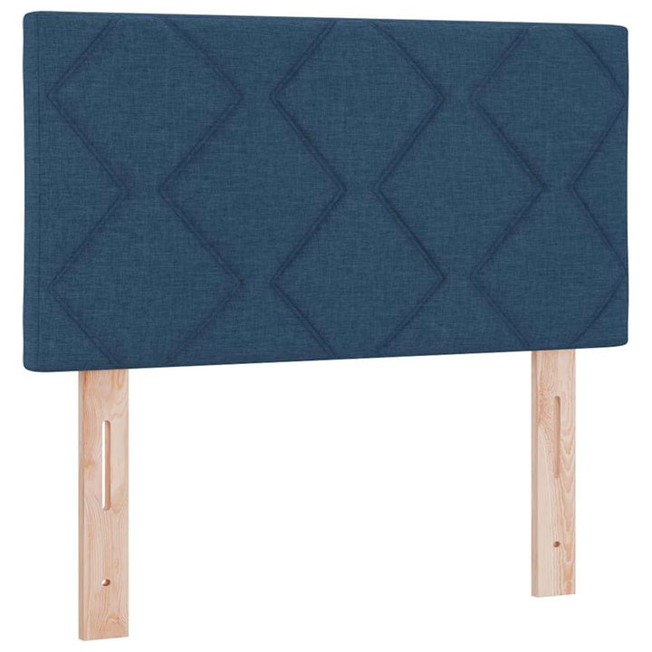 Boks madrasseng med madras creme 90x200 cm stof Blå 80 x 200 cm