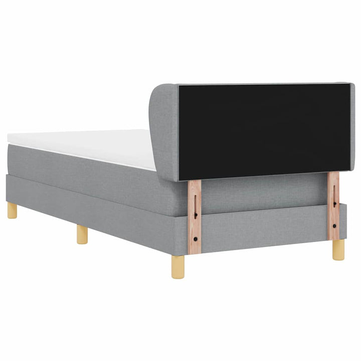 Boks madrasseng med madras creme 90x200 cm stof Lysegrå