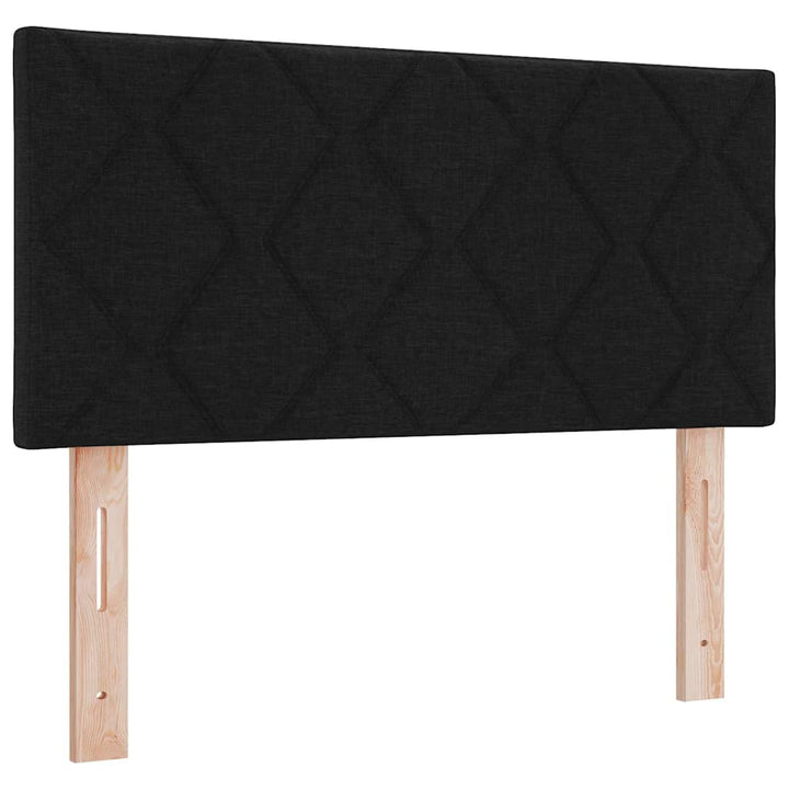 Boks madrasseng med madras creme 90x200 cm stof med madras Sort