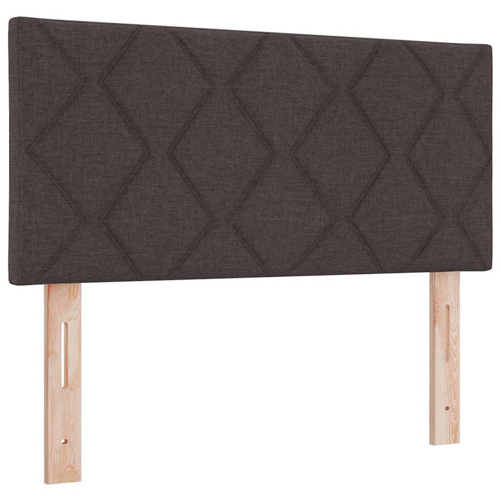 Boks madrasseng med madras creme 90x200 cm stof Mørkebrun