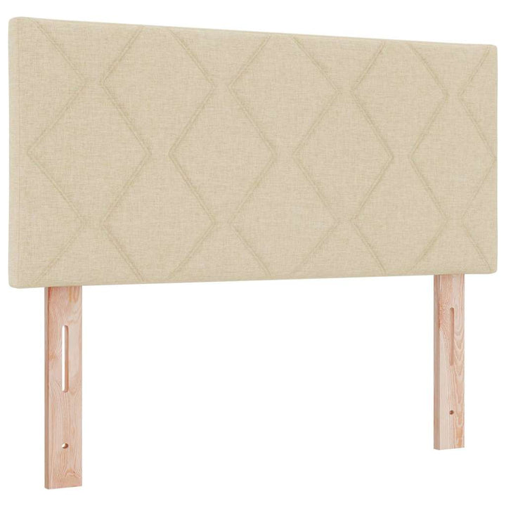 Boks madrasseng med madras creme 90x200 cm stof Creme