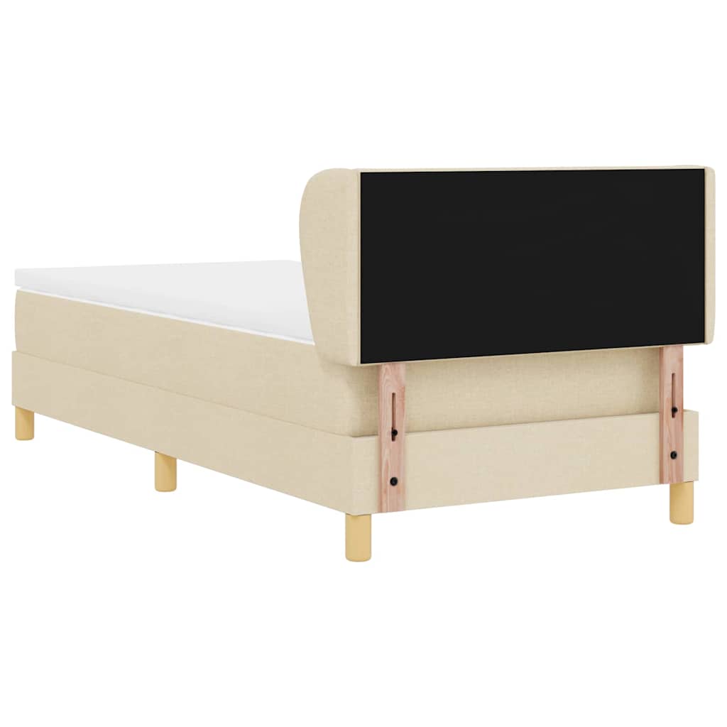 Boks madrasseng med madras creme 90x200 cm stof Creme