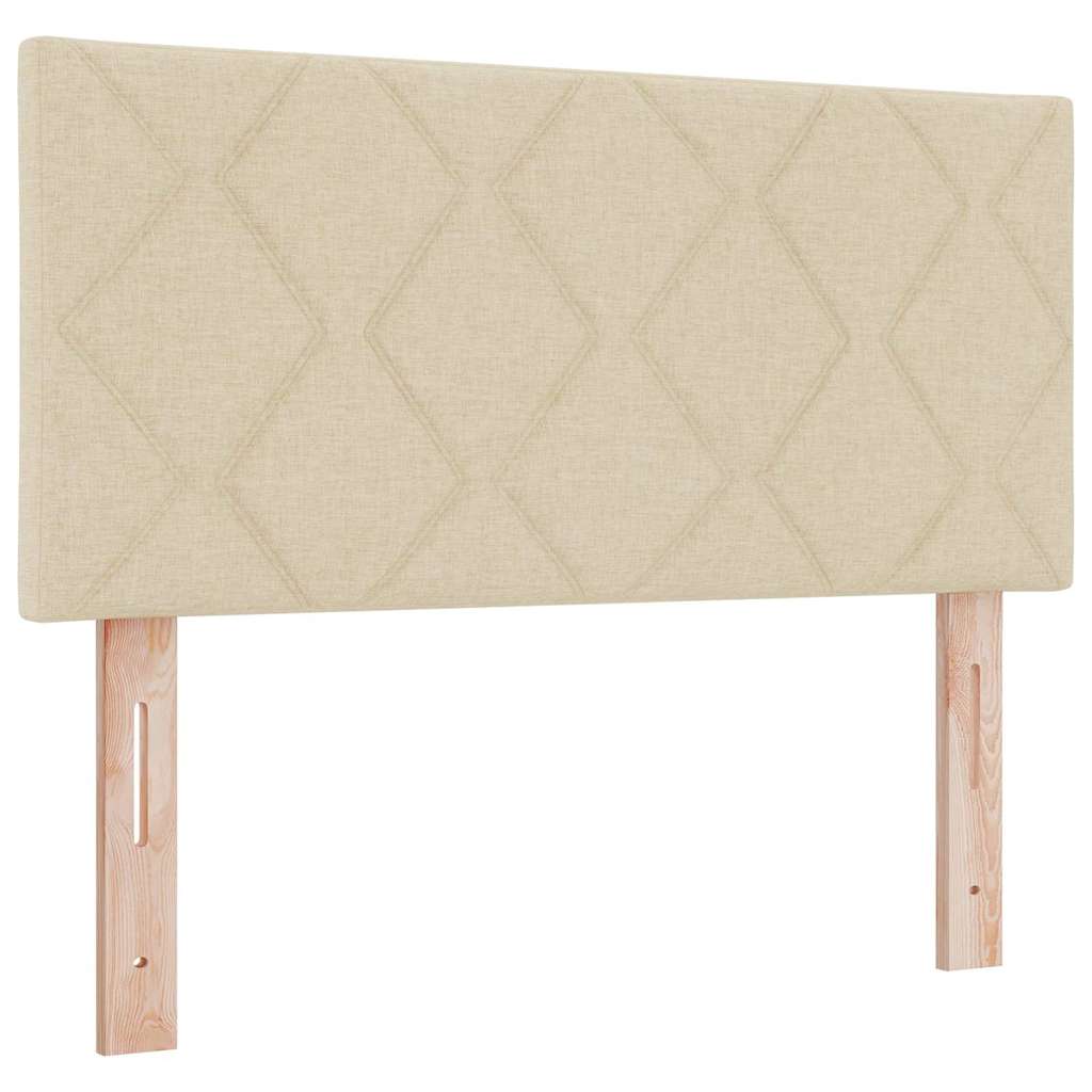 Boks madrasseng med madras creme 90x200 cm stof Creme