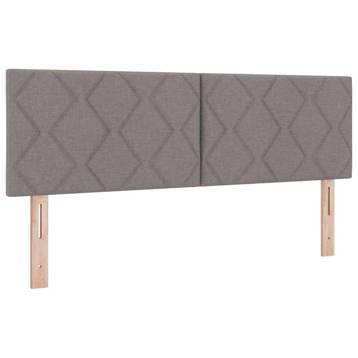Boks madrasseng med madras creme 90x200 cm stof Gråbrun