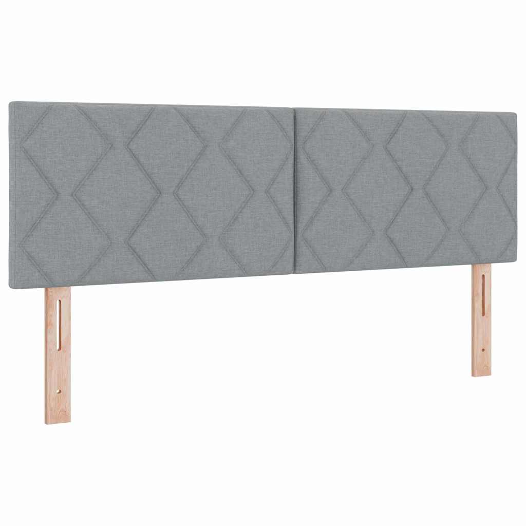 Boks madrasseng med madras creme 90x200 cm stof Lysegrå