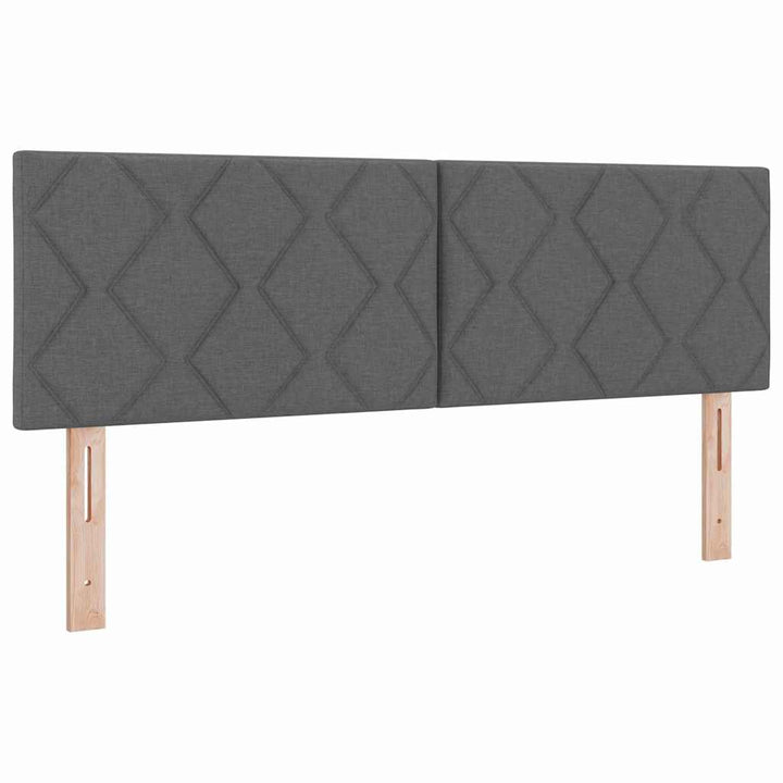 Boks madrasseng med madras creme 90x200 cm stof Mørkegrå