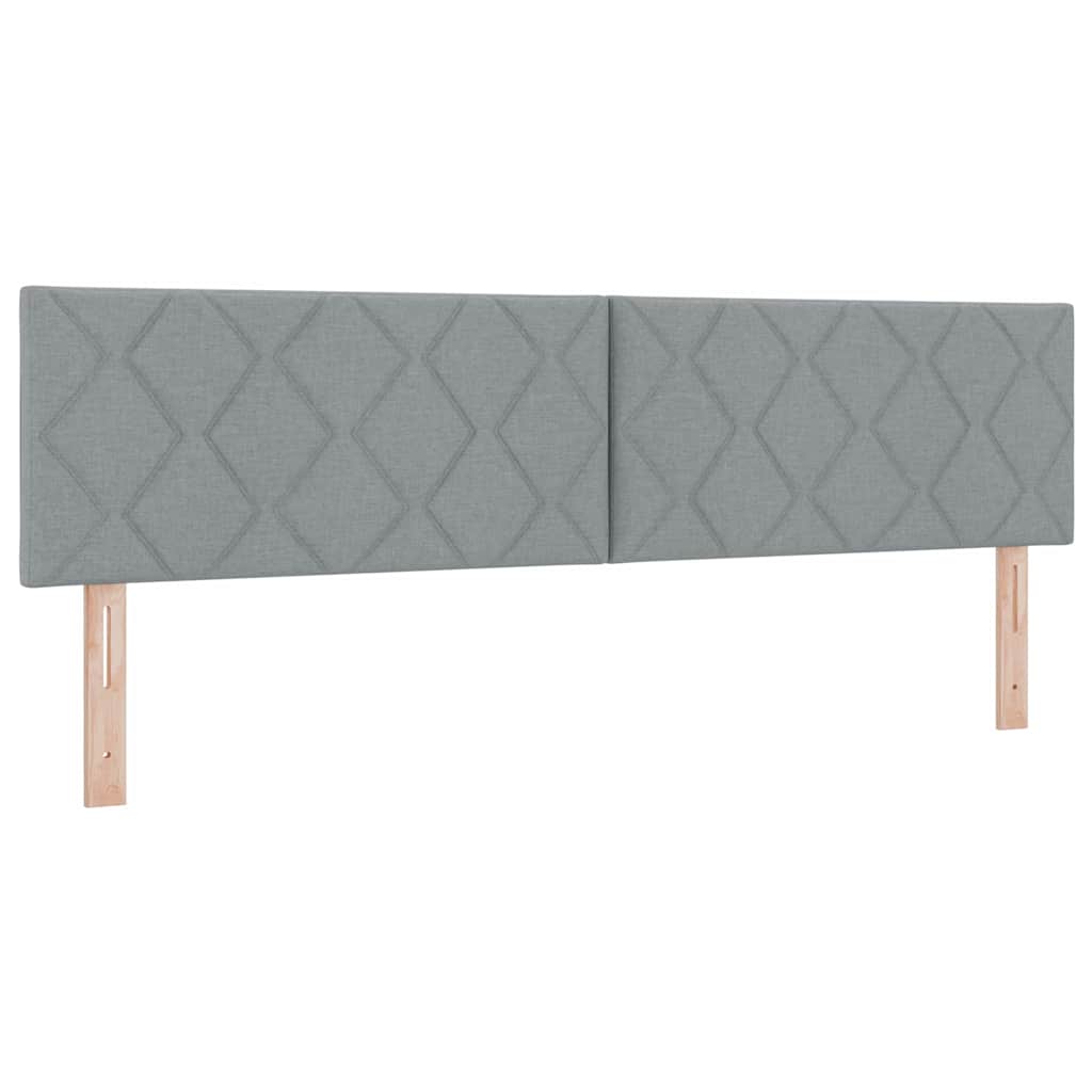 Boks madrasseng med madras creme 90x200 cm stof Lysegrå