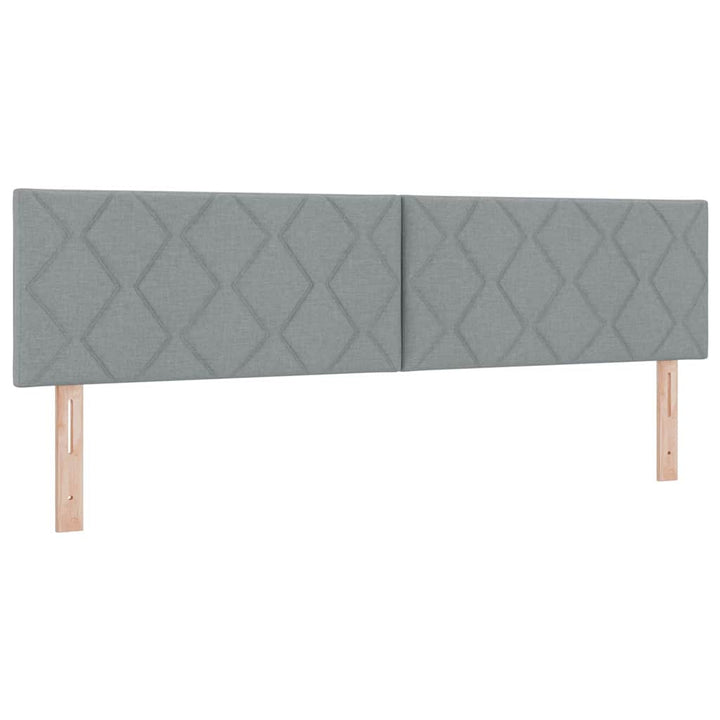 Boks madrasseng med madras creme 90x200 cm stof Lysegrå
