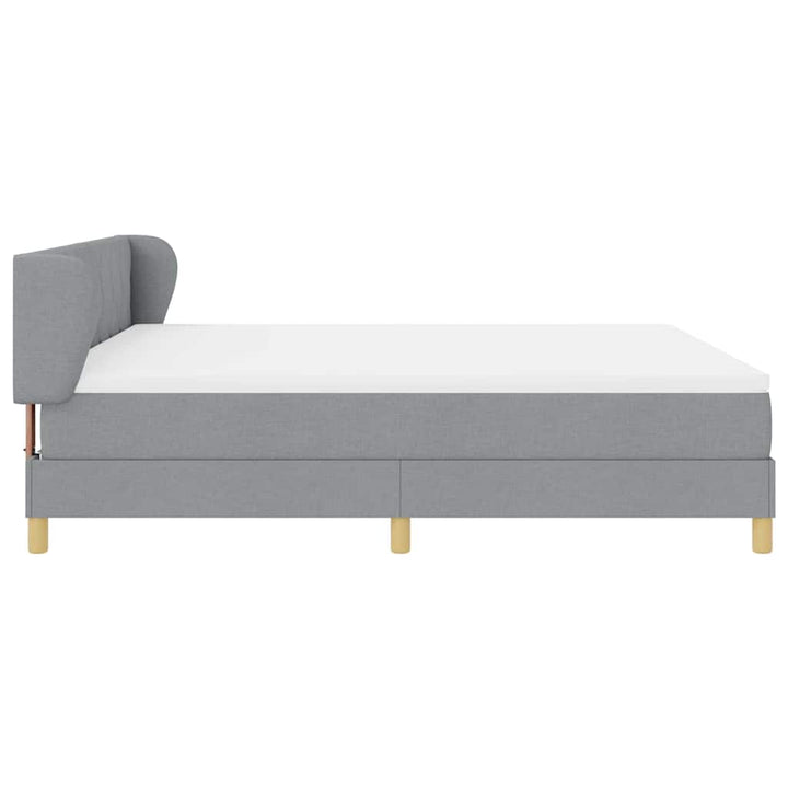 Boks madrasseng med madras creme 90x200 cm stof Lysegrå