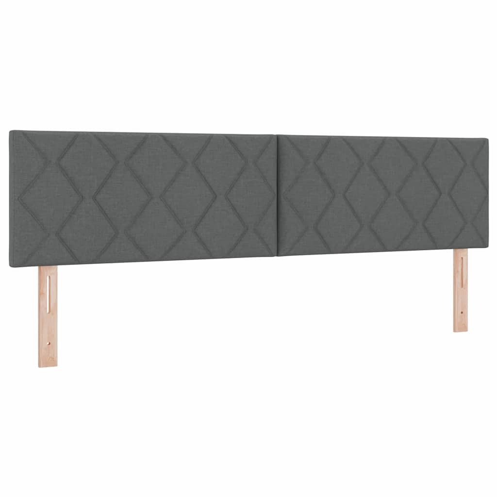 Boks madrasseng med madras creme 90x200 cm stof Mørkegrå