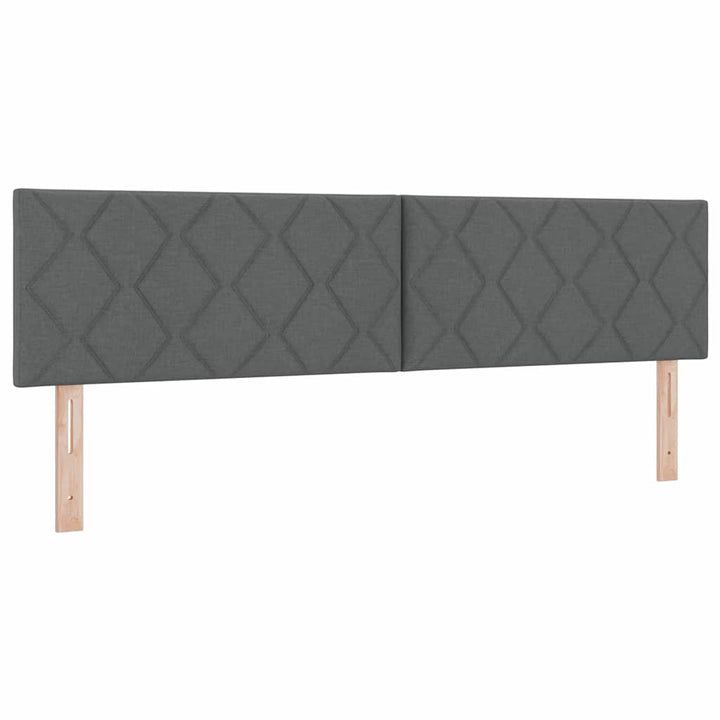 Boks madrasseng med madras creme 90x200 cm stof Mørkegrå