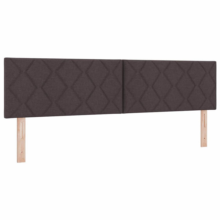 Boks madrasseng med madras creme 90x200 cm stof Mørkebrun