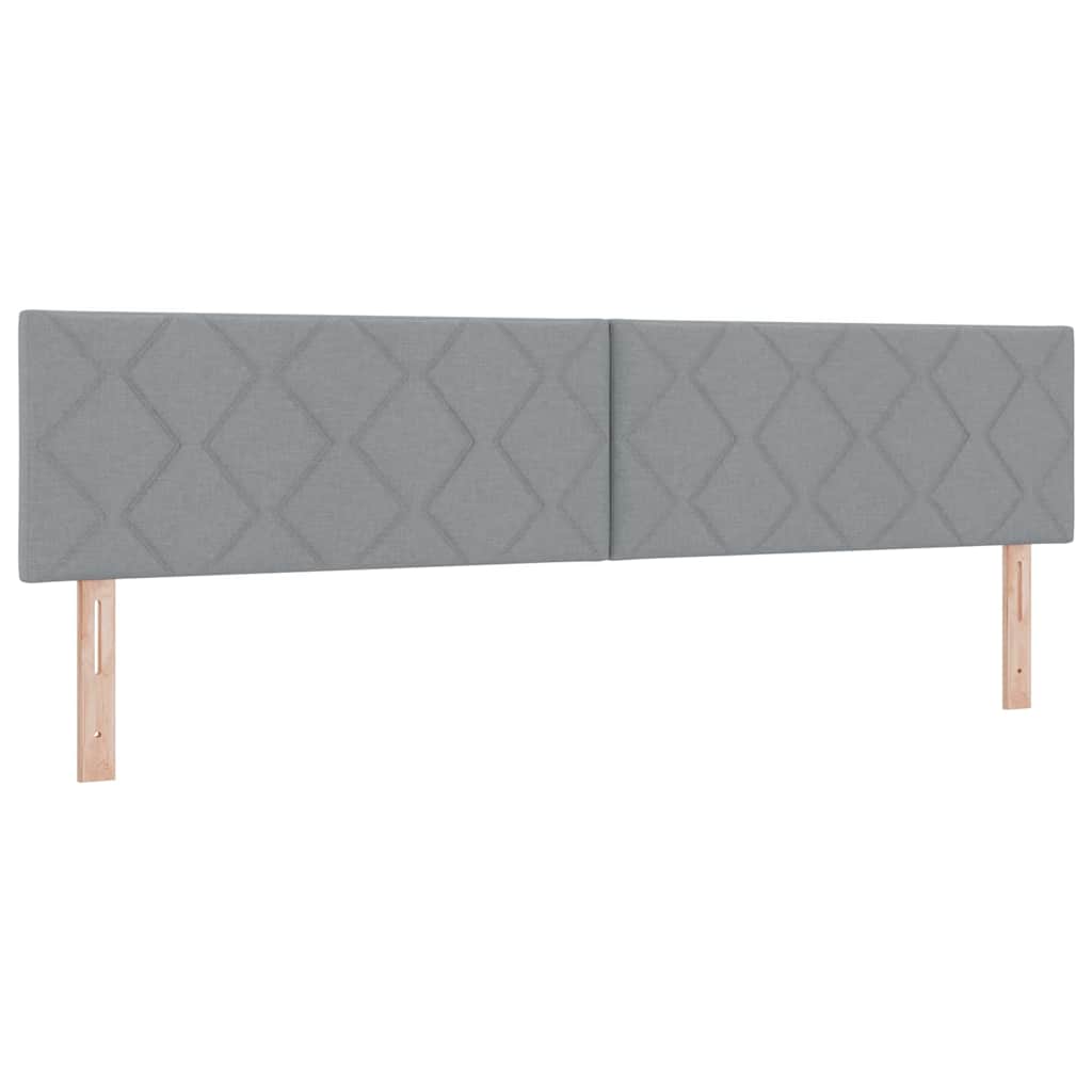 Boks madrasseng med madras creme 90x200 cm stof Lysegrå