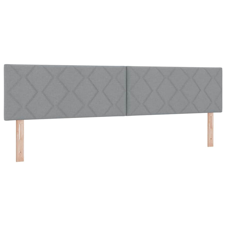 Boks madrasseng med madras creme 90x200 cm stof Lysegrå