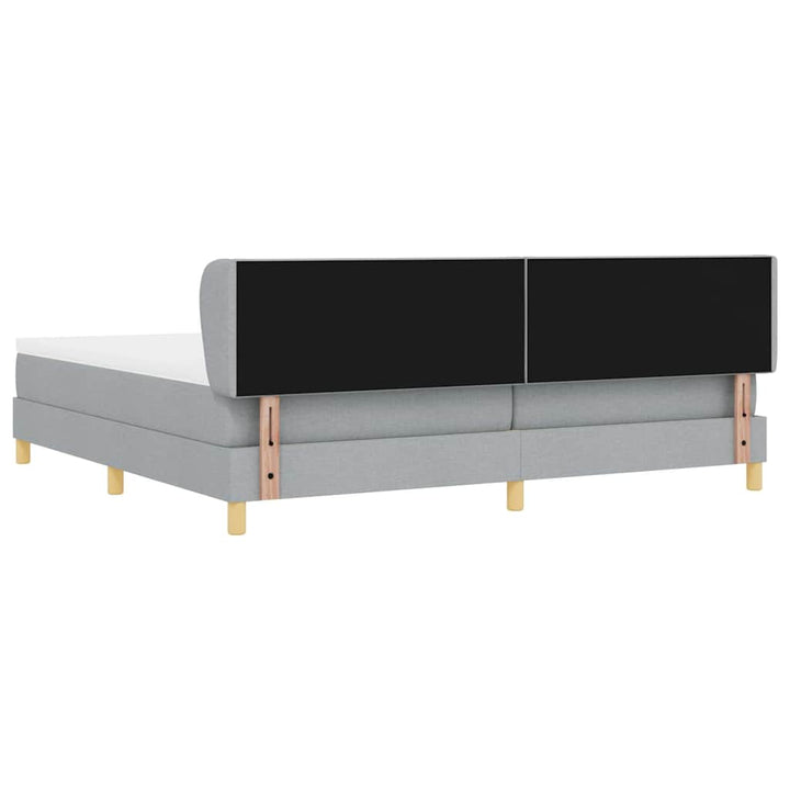 Boks madrasseng med madras creme 90x200 cm stof Lysegrå