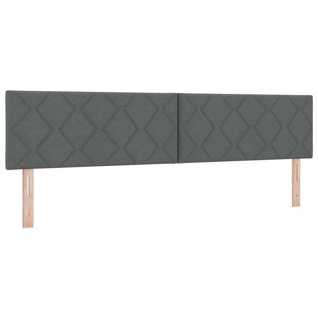 Boks madrasseng med madras creme 90x200 cm stof Mørkegrå