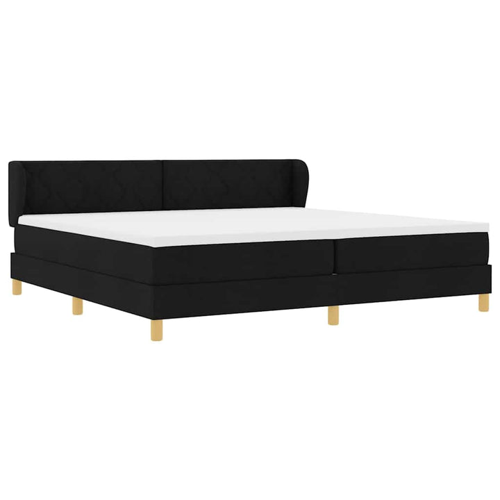 Boks madrasseng med madras creme 90x200 cm stof med madras Sort