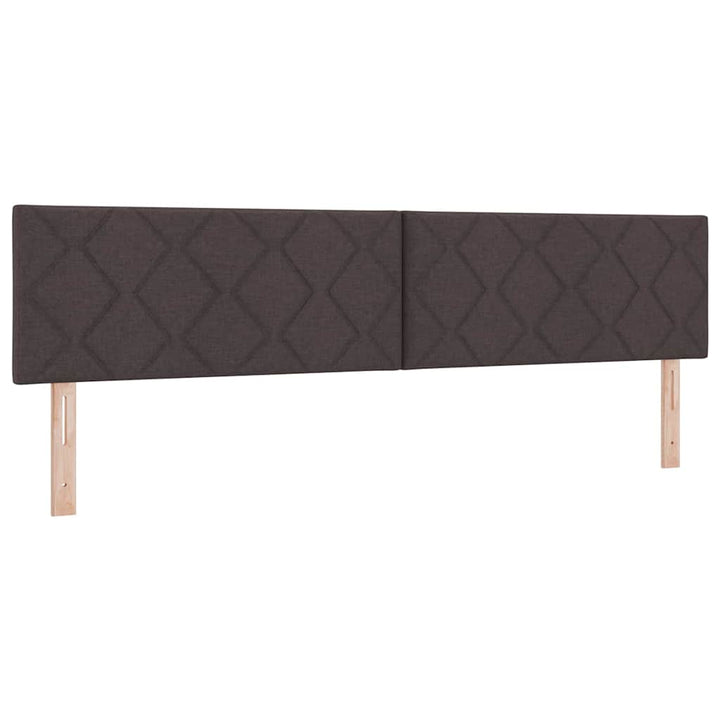 Boks madrasseng med madras creme 90x200 cm stof Mørkebrun