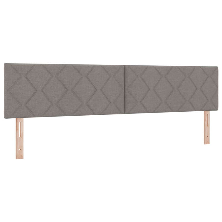 Boks madrasseng med madras creme 90x200 cm stof Gråbrun