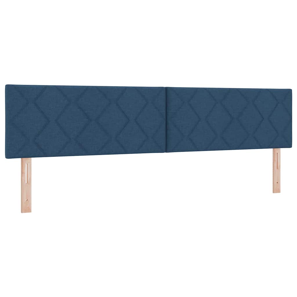 Boks madrasseng med madras creme 90x200 cm stof med madras Blå